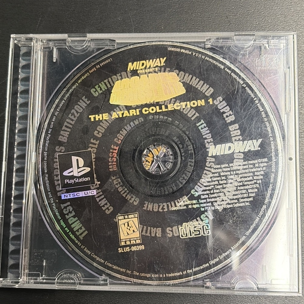 Arcade's Greatest Hits: Atari Collection 1 (PS1) Case But No FrontCover - Tested